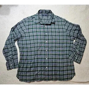 Vintage Polo Ralph Lauren Plaid Classic Fit Button Front Shirt Mens Size XL / TH
